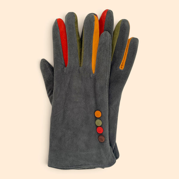 Dark Grey Suede Gloves