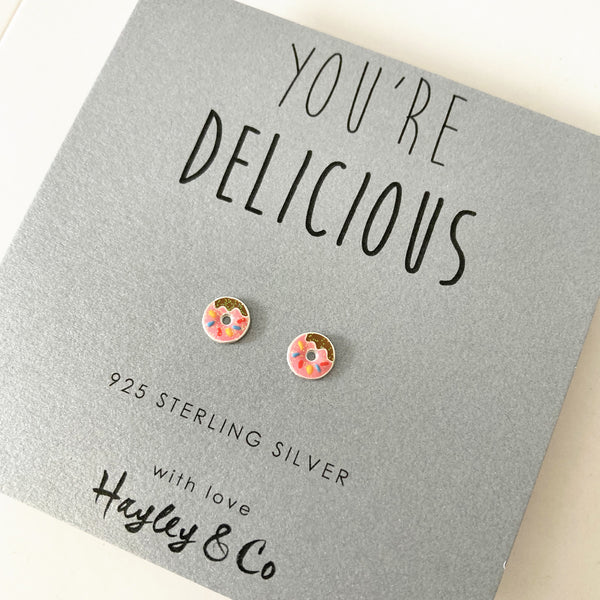 Doughnut Sterling Silver Earrings