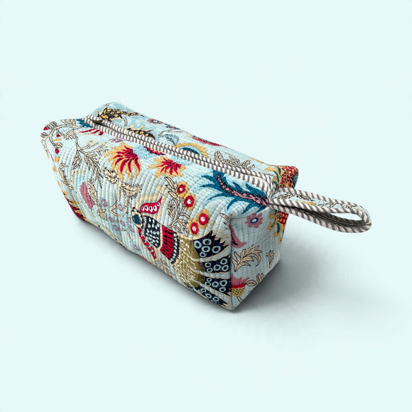 Hair Tool Bag - Quilted Cotton Dyson Airwrap / Hair tool storage bag - Blue Floral