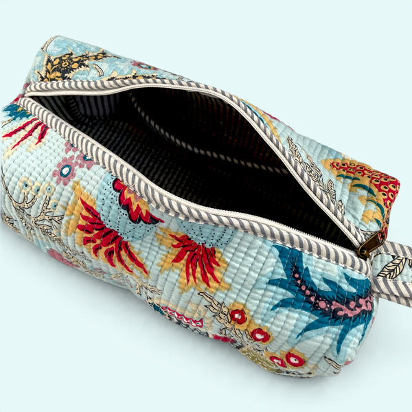 Hair Tool Bag - Quilted Cotton Dyson Airwrap / Hair tool storage bag - Blue Floral