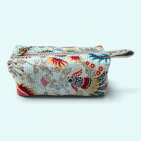 Hair Tool Bag - Quilted Cotton Dyson Airwrap / Hair tool storage bag - Blue Floral
