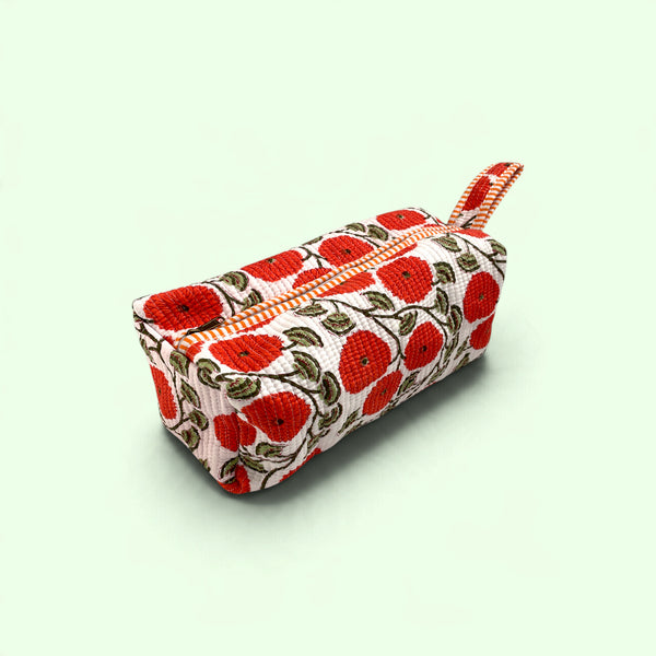 Hair Tool Bag - Quilted Cotton Dyson Airwrap / Hair tool storage bag - Red Floral