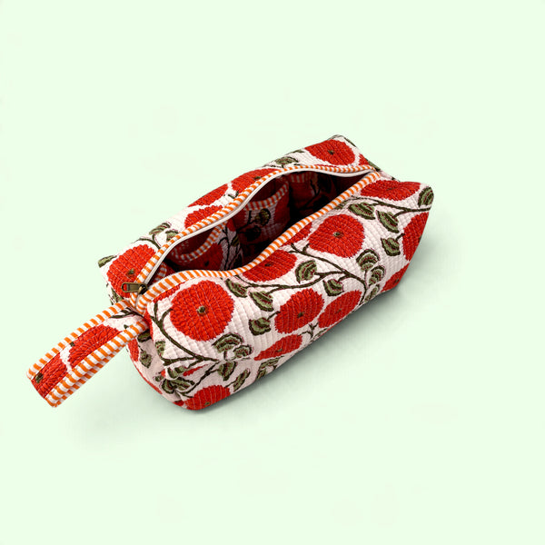 Hair Tool Bag - Quilted Cotton Dyson Airwrap / Hair tool storage bag - Red Floral