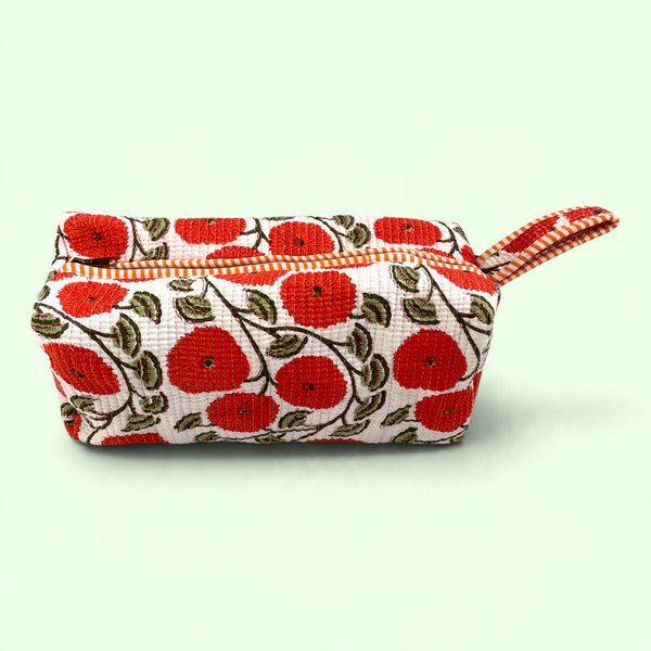 Hair Tool Bag - Quilted Cotton Dyson Airwrap / Hair tool storage bag - Red Floral