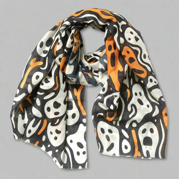 Ghost Halloween Print Scarf