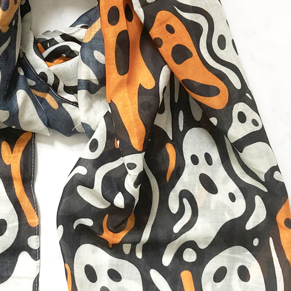 Ghost Halloween Print Scarf