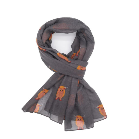 Highland Cow Print Scarf