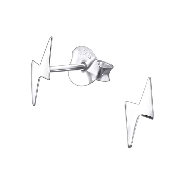 Sterling Silver Earrings 'Bright Spark' Lightning Bolt