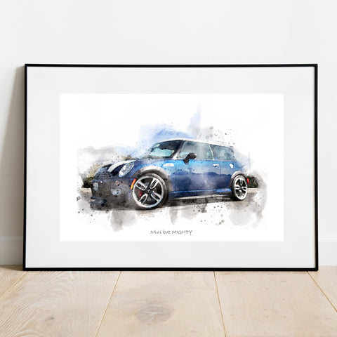 Mini Car Personalised Portrait Print