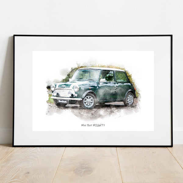 Mini Car Personalised Portrait Print