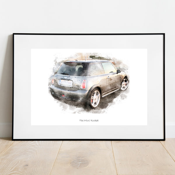 Mini Car Personalised Portrait Print