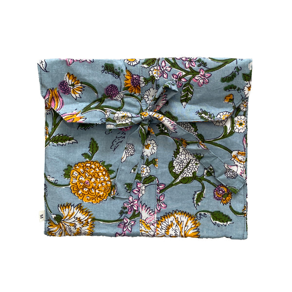 Pale Blue Ditsy Floral 100% Cotton Long Pyjama Set