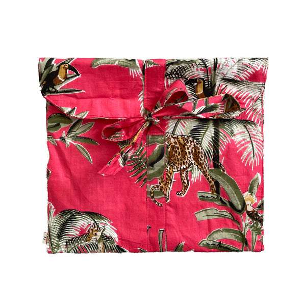 Giraffe Print 100% Cotton Long Pyjama Set in Pink