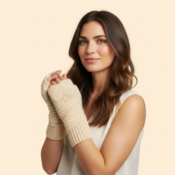 Wool Blend Fingerless Gloves