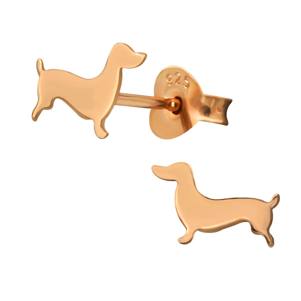 Sausage Dog Rose Gold Earrings