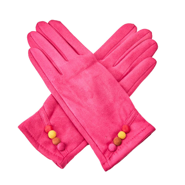 Colourful Faux Suede Gloves - Touchscreen compatible