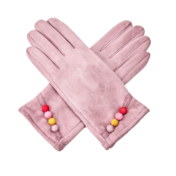 Colourful Faux Suede Gloves - Touchscreen compatible