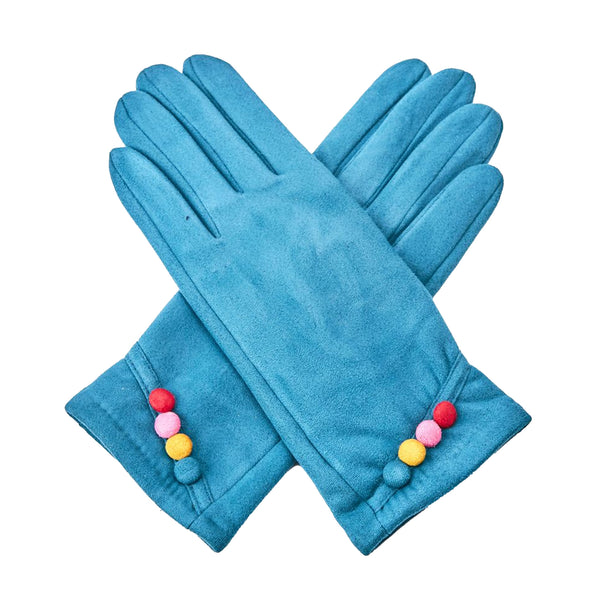 Colourful Faux Suede Gloves - Touchscreen compatible