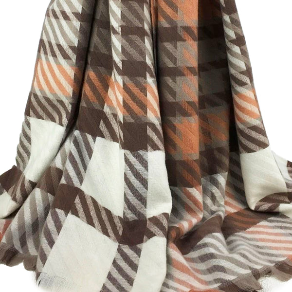 Brown Tartan Cosy Winter Scarf