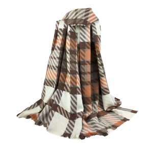 Brown Tartan Cosy Winter Scarf