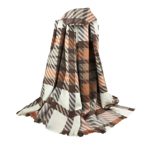 Brown Tartan Cosy Winter Scarf
