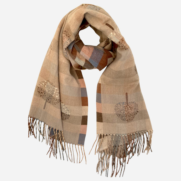 Brown Tree of Life Supersoft Winter Scarf