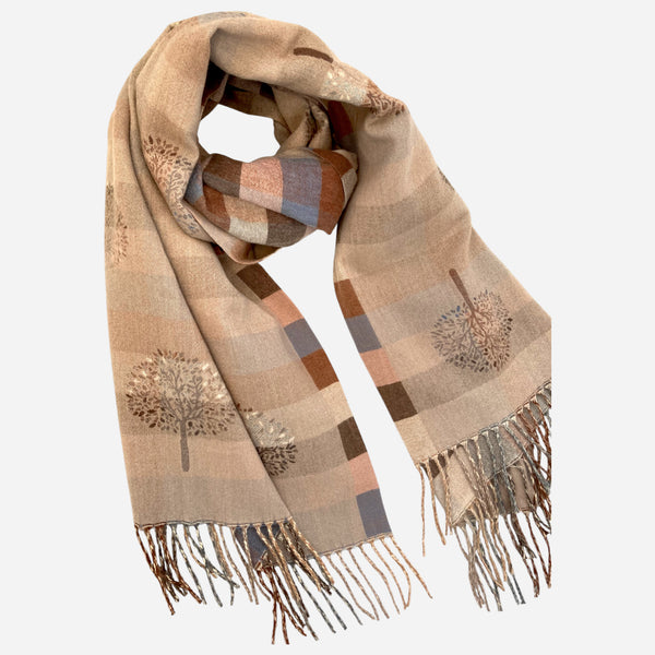 Brown Tree of Life Supersoft Winter Scarf