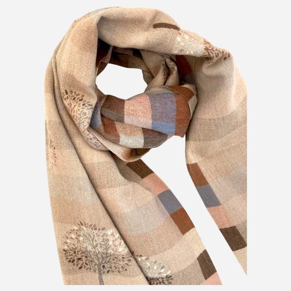 Brown Tree of Life Supersoft Winter Scarf