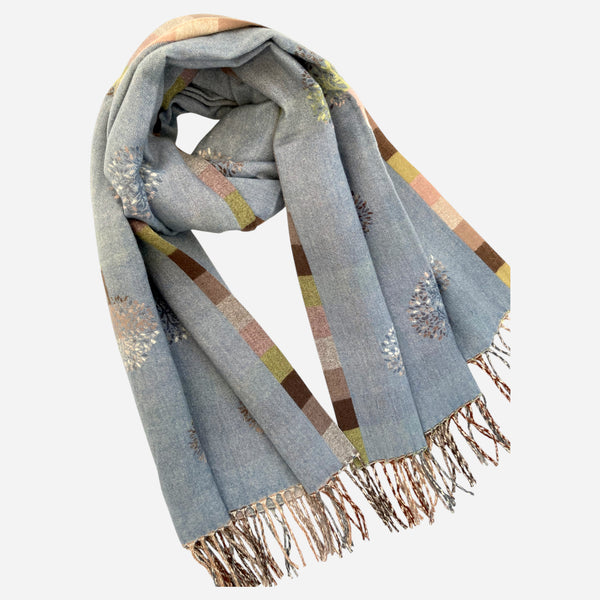 Denim Blue Tree of Life Supersoft Winter Scarf