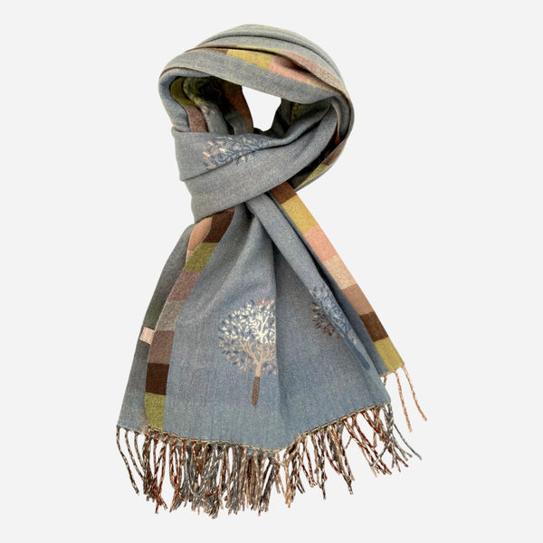 Denim Blue Tree of Life Supersoft Winter Scarf
