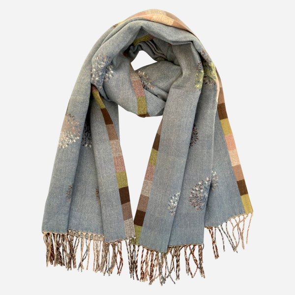 Denim Blue Tree of Life Supersoft Winter Scarf