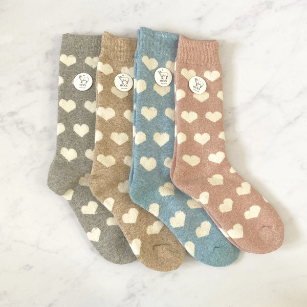 Wool Blend Love Heart Socks