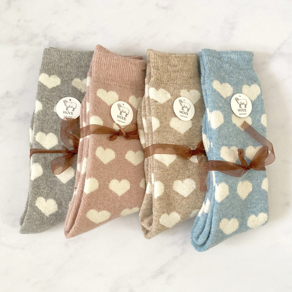 Wool Blend Love Heart Socks