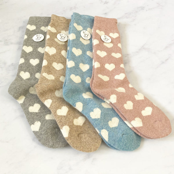 Wool Blend Love Heart Socks