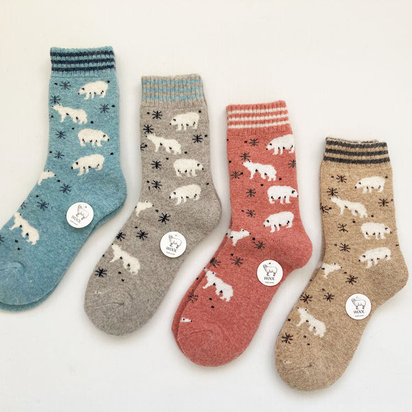 Wool Blend Polar Bear Socks