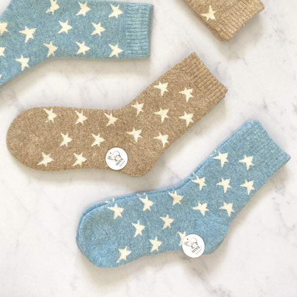 Wool Blend Star Socks