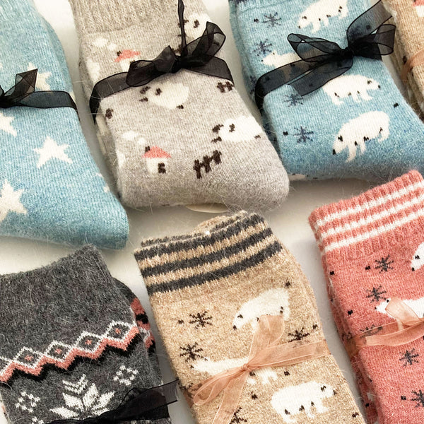 Wool Blend Polar Bear Socks