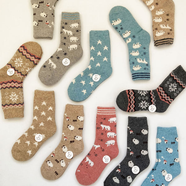 Wool Blend Polar Bear Socks
