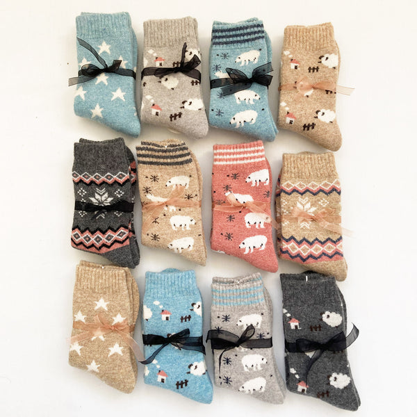 Wool Blend Polar Bear Socks