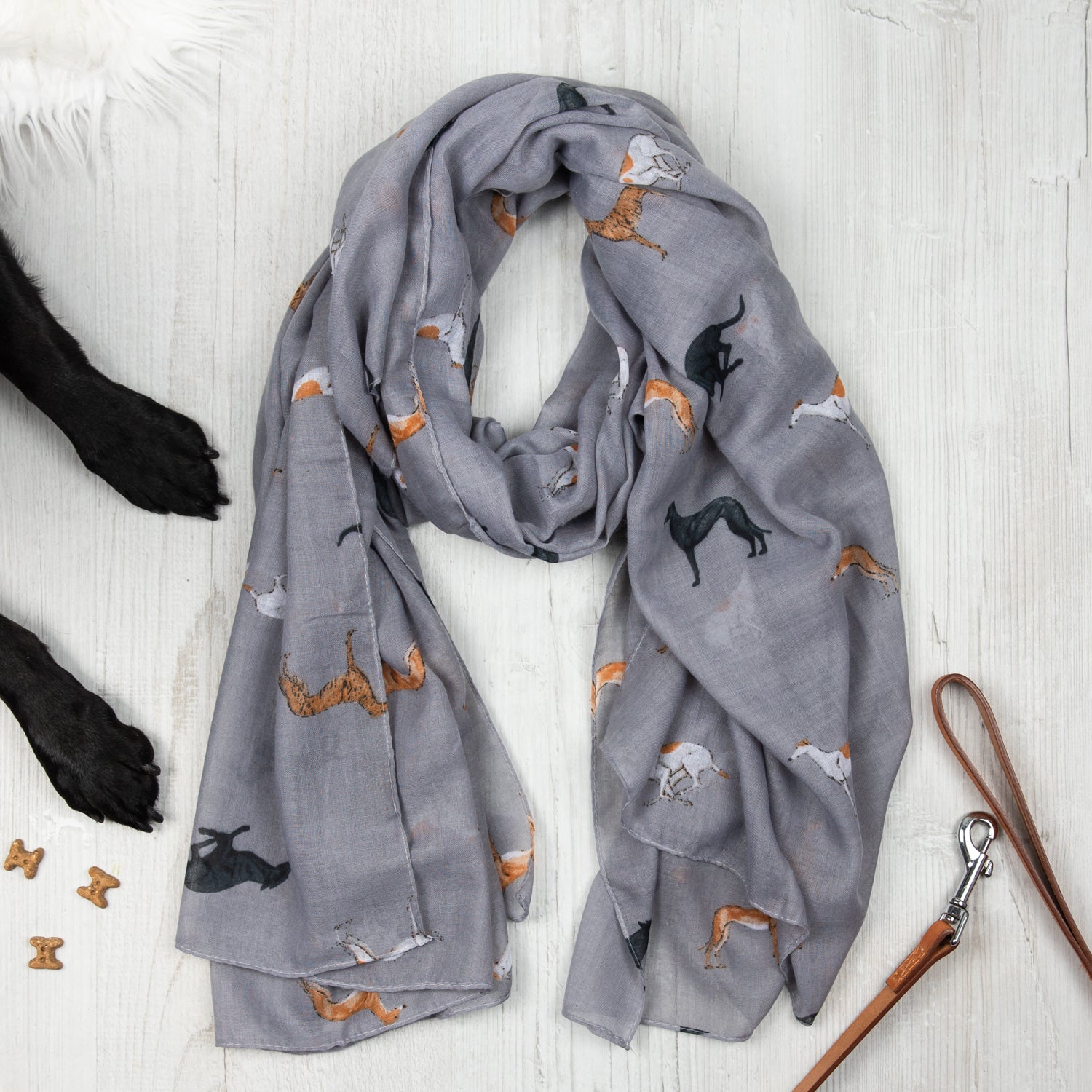 Whippet Print Scarf
