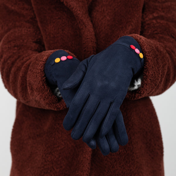 Colourful Faux Suede Gloves