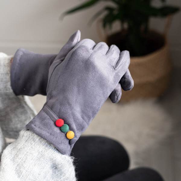 Colourful Faux Suede Gloves