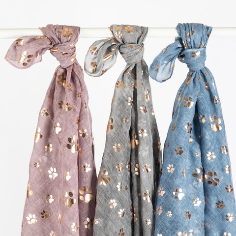 Rose Gold Paw Print Scarf