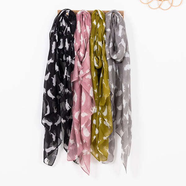 Colourful Cat Print Scarf