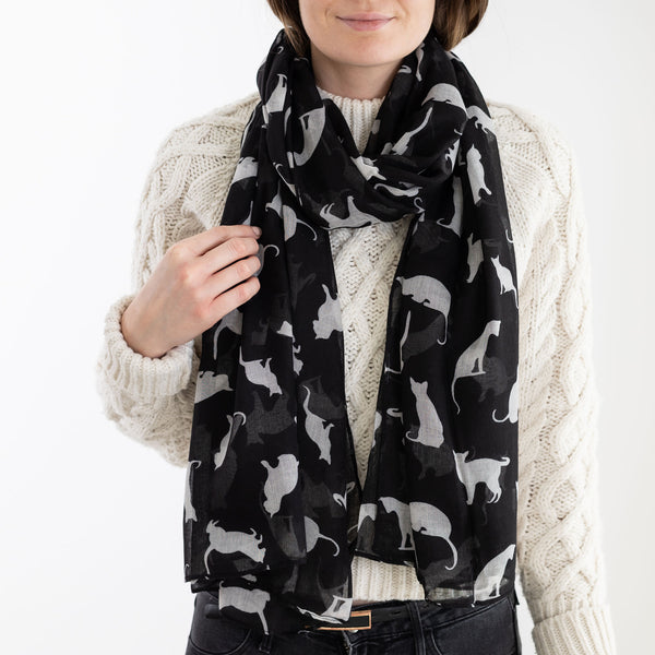 Colourful Cat Print Scarf