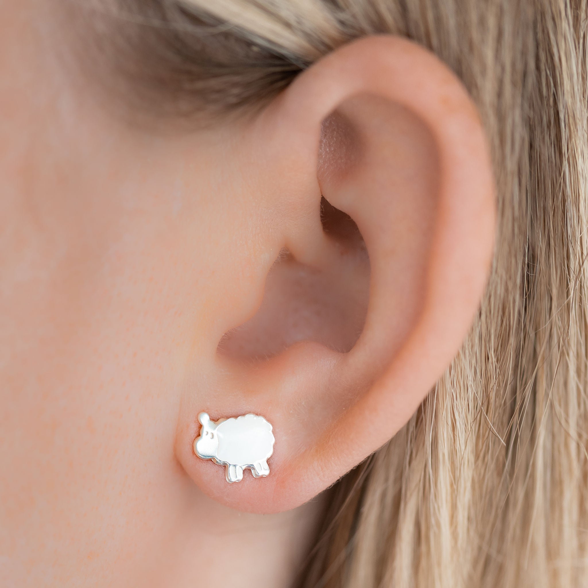 Sterling Silver Earrings I love Ewe Sheep Earrings Hayley Co