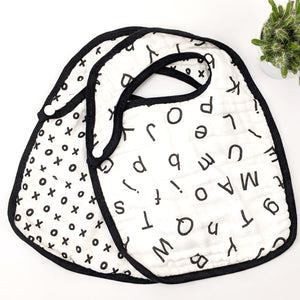 Black and White Baby Bibs - Two Pack