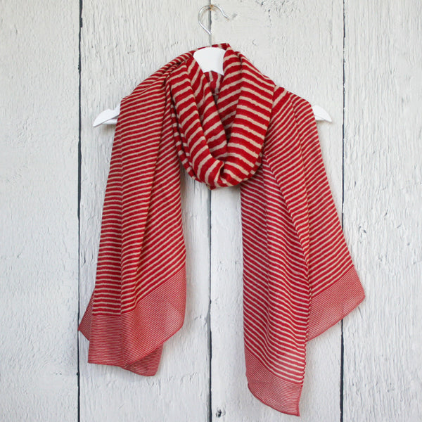 red stripe scarf