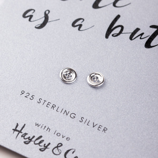 Cute as a Button Sterling Silver Earrings