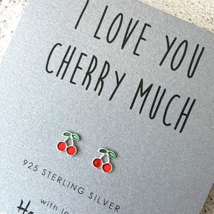 Cherry Sterling Silver Earrings